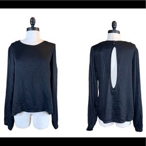 One Teaspoon black poison long sleeve keyhole back blouse size M NWT
